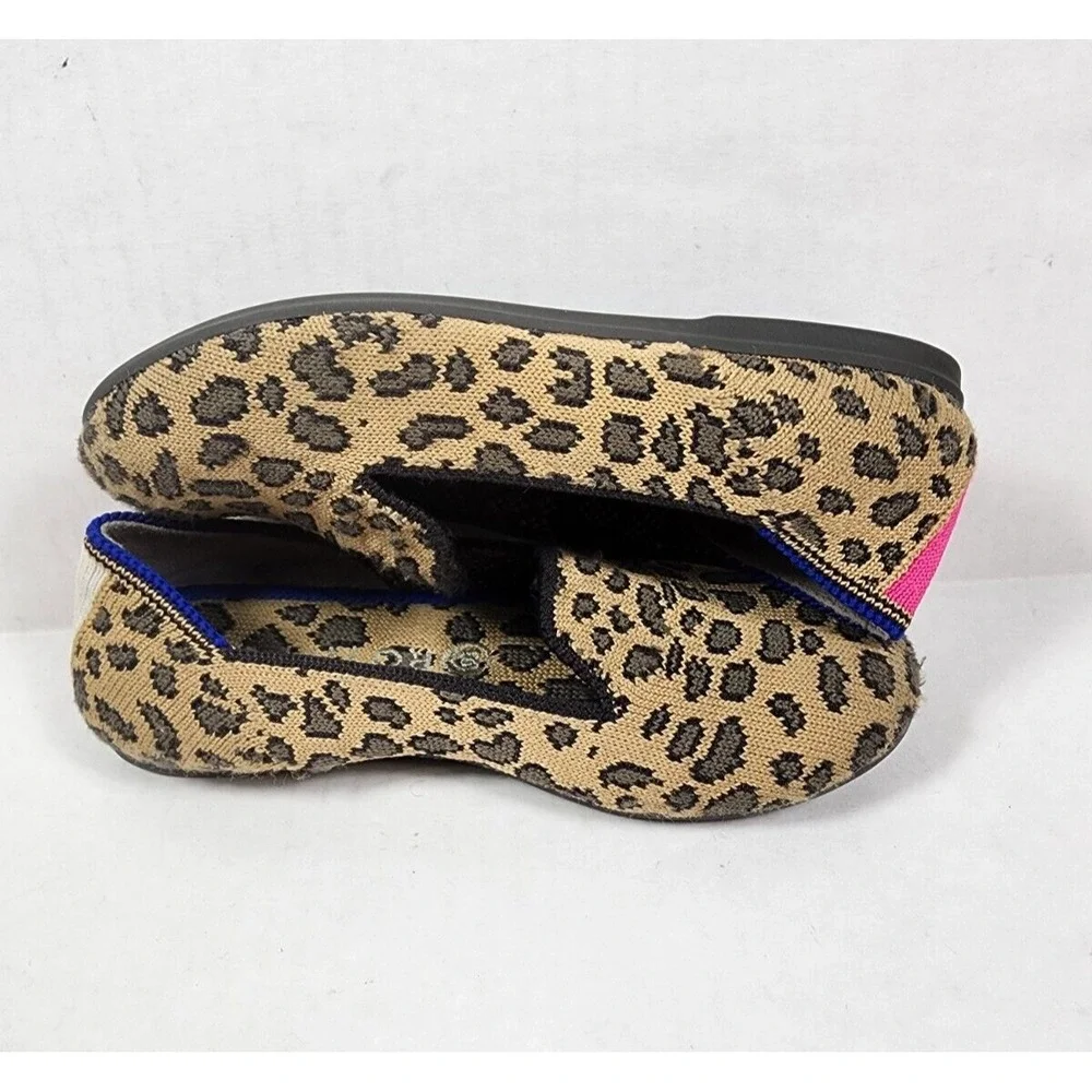 Rothys Kids Size 10 Leopard Loafer Girls Shoes‎ Flats Spotted Slip On Round Toe